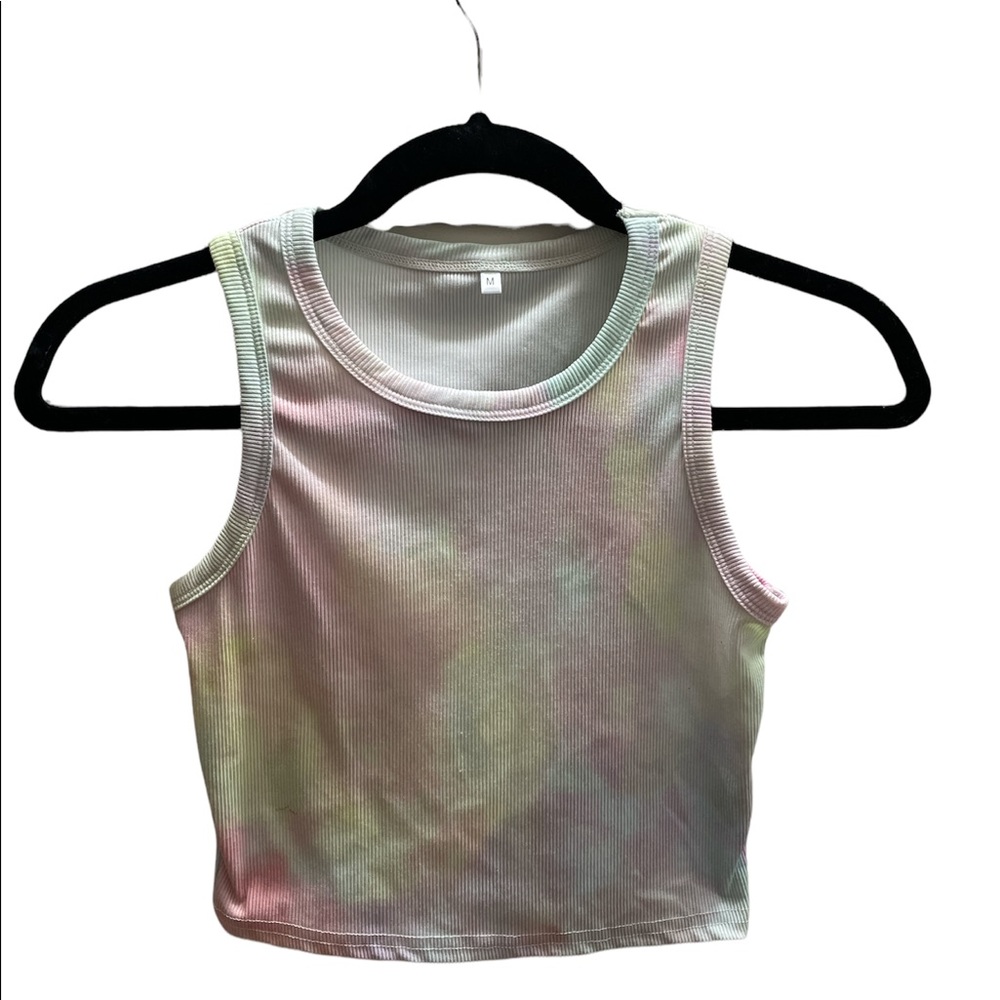 PASTEL TYE DYE FITTED CROP TANK TOP